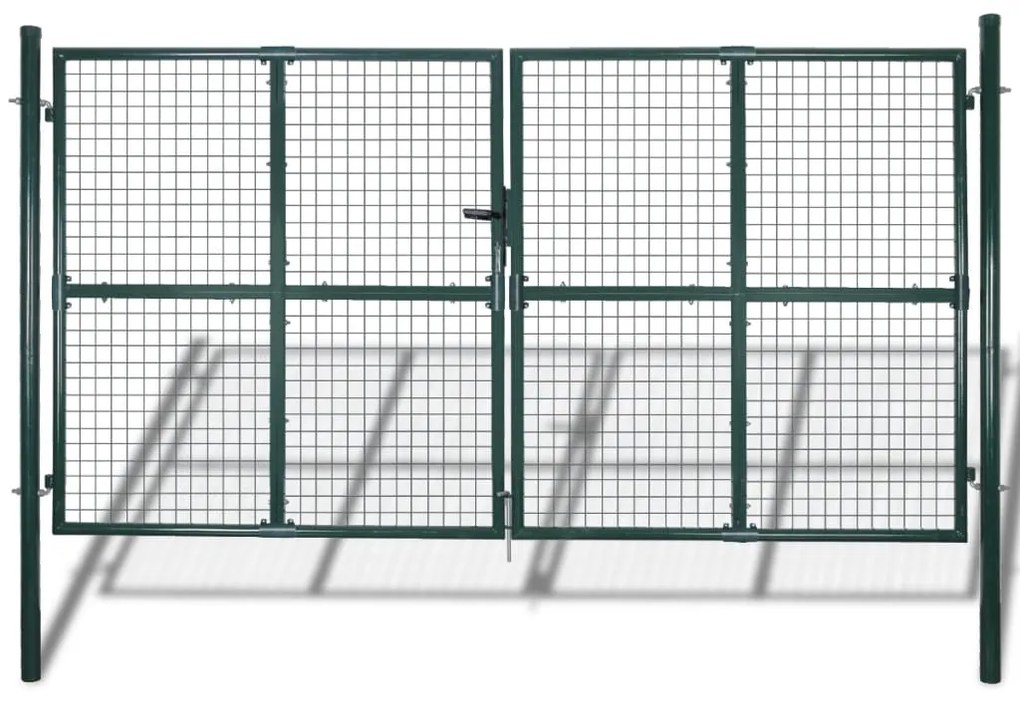 vidaXL Portão de vedação com porta dupla aço revestido a pó