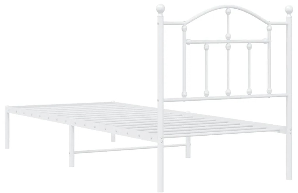 Estrutura de cama com cabeceira 90x190 cm metal branco