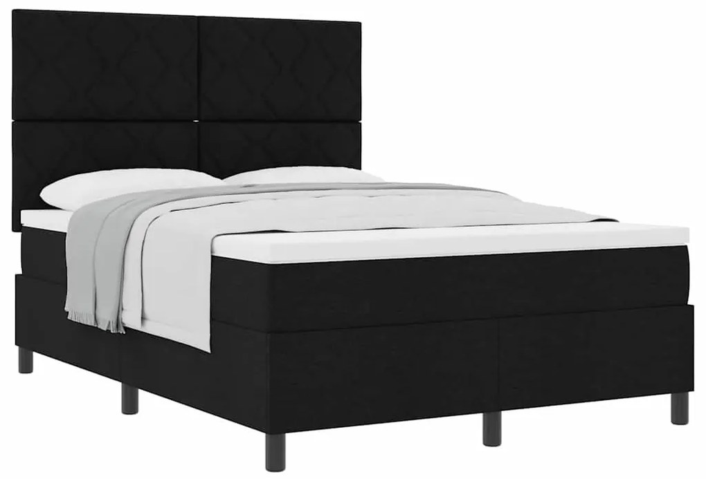 Cama Box com Colchão Preto 160x200 cm Tecido