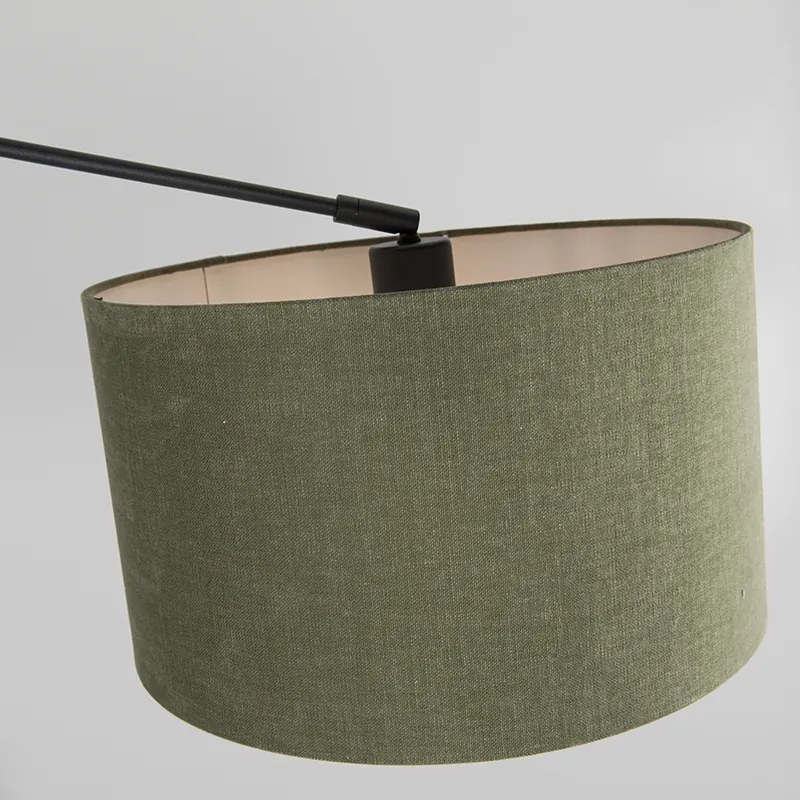 Candeeiro de suspensão preto com cúpula 35 cm verde ajustável 2 luzes - Blitz Moderno