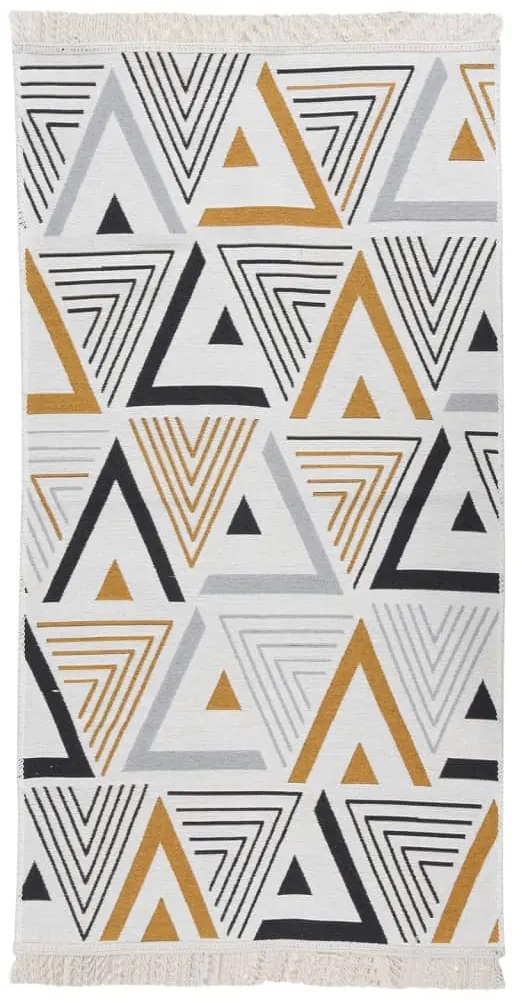 vidaXL Tapete 80x150 cm algodão amarelo e cinzento