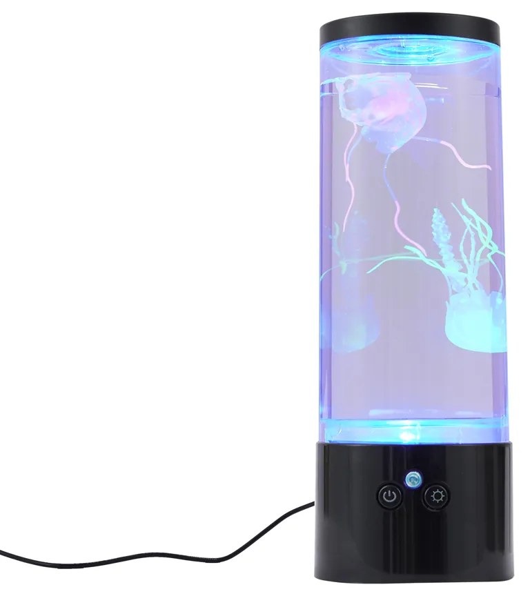 Tubo de Bolhas Preto 30cm incl. LED RGB - Dweller Moderno