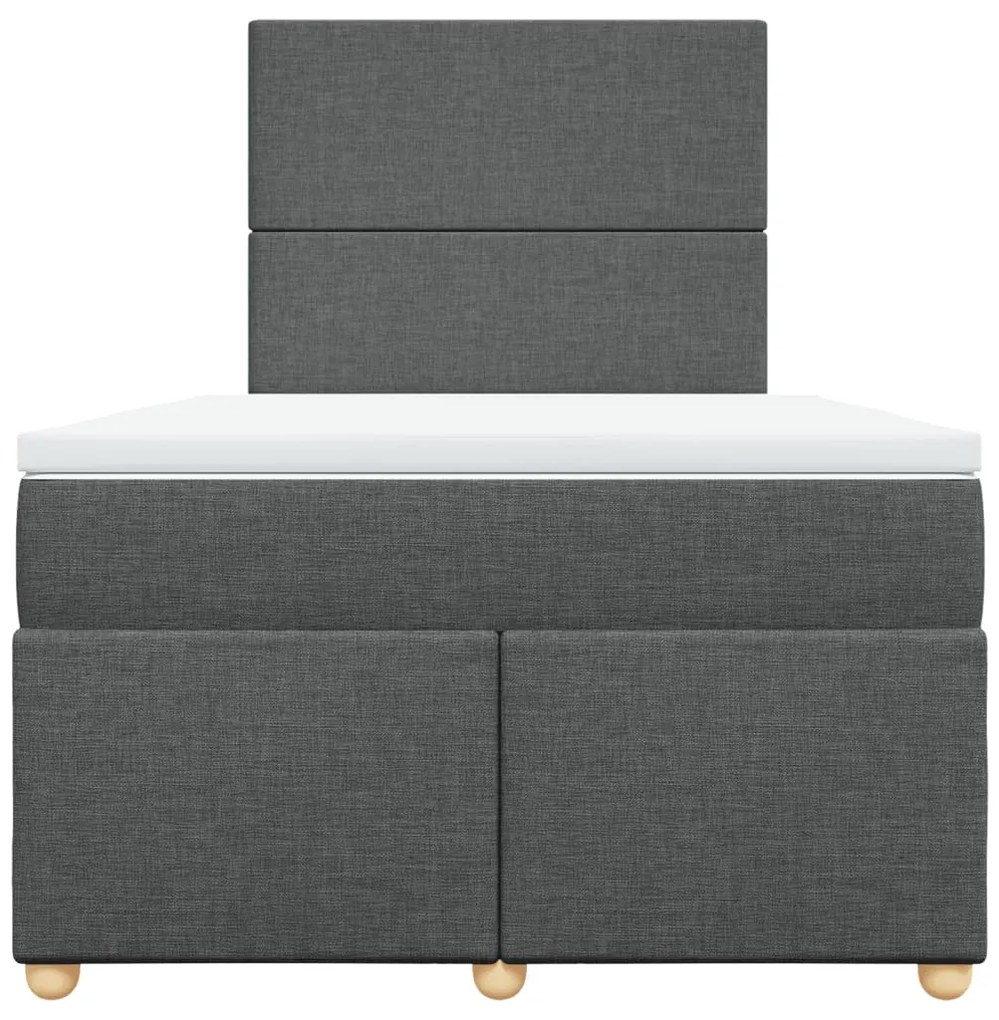 Cama boxspring com colchão 120x190 cm tecido cinzento-escuro