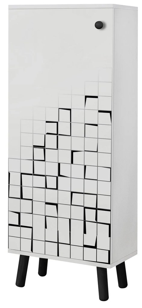 Sapateira Vegas – Branco/Preto – 50x135x38 cm