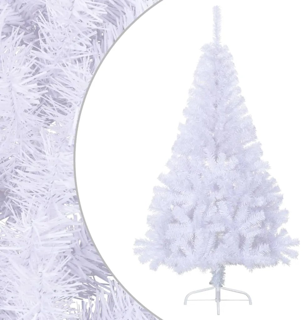vidaXL Meia árvore de Natal artificial com suporte 120 cm PVC branco