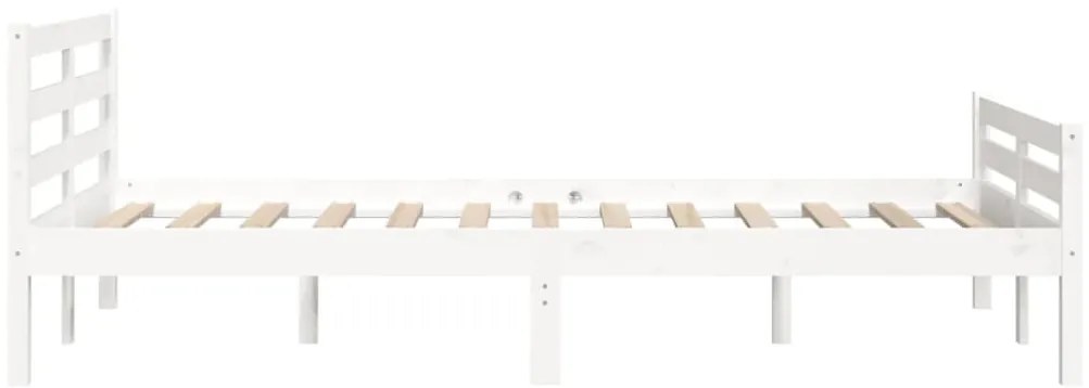 Estrutura de cama 160x200 cm madeira maciça branco