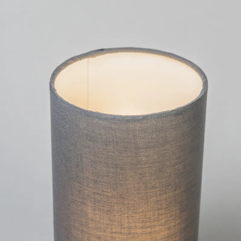 Candeeiro de mesa moderno cinzento com aço - Milo 2 Design,Industrial,Moderno