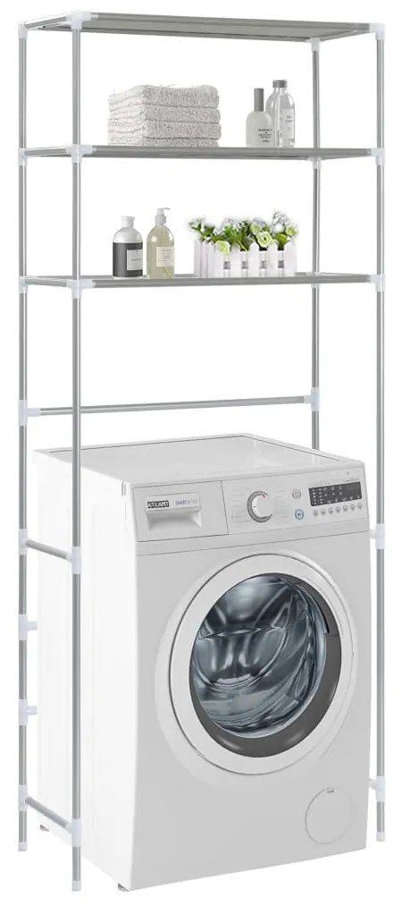 vidaXL Estante de 3 prateleiras p/ lavandaria 69x28x169 cm prateado
