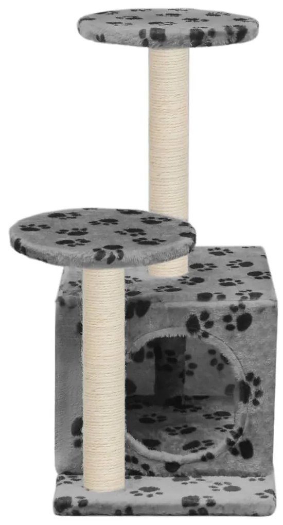 Árvore para gatos c/postes arranhadores sisal 60 cm cinzento