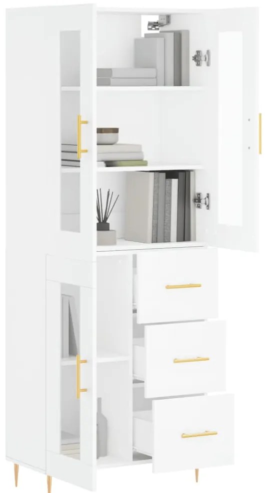 Armário alto 69,5x34x180 cm derivados de madeira branco