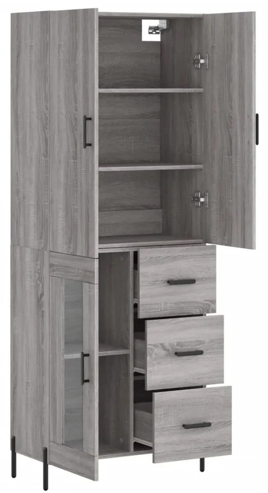 Armário alto 69,5x34x180 cm derivados de madeira sonoma cinza