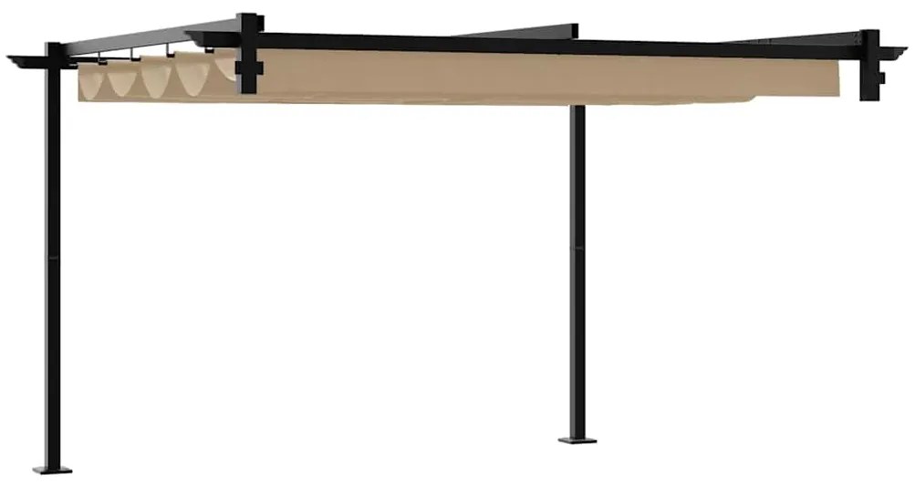 Gazebo Montado na Parede Cinzento-acastanhado 3 x 3 m Aço