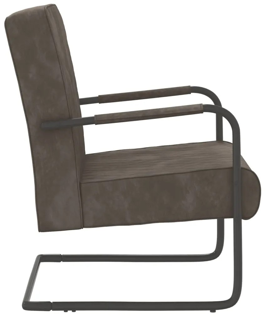 Cadeira cantilever veludo cinzento-claro