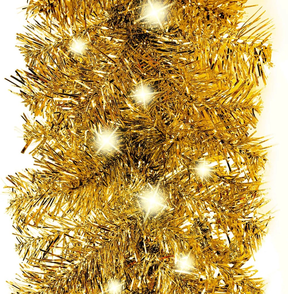 Grinalda de Natal com luzes LED 20 m dourado