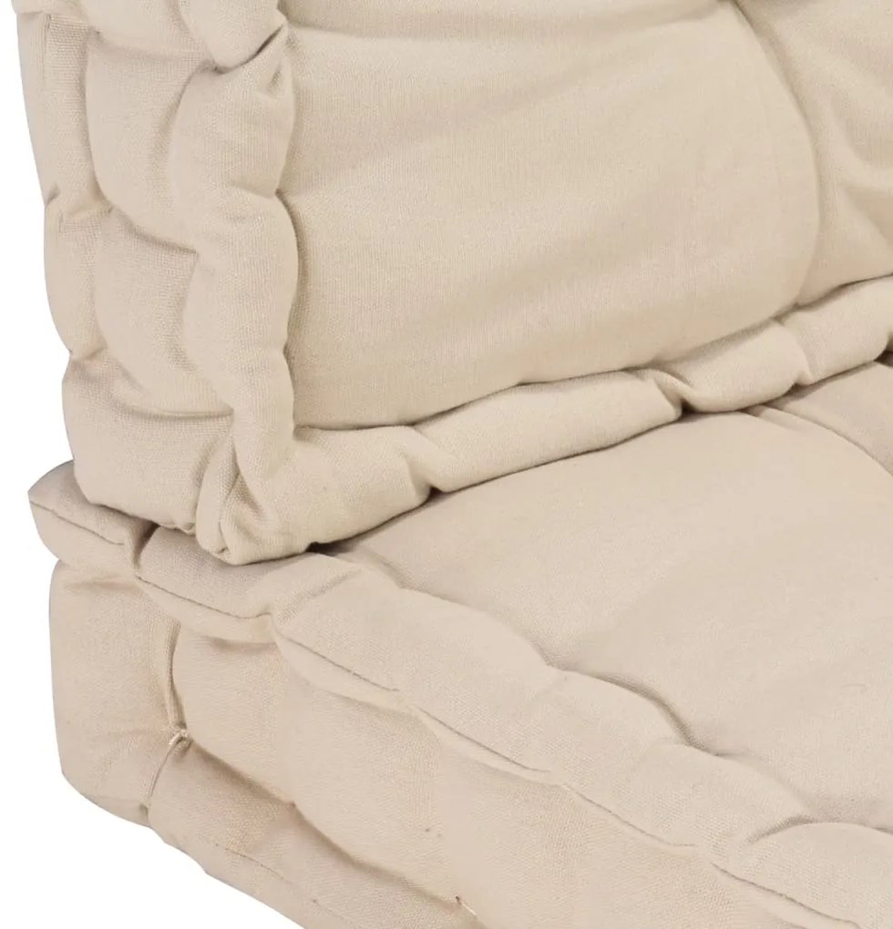 Almofadões p/ sofá de paletes 2 pcs algodão bege