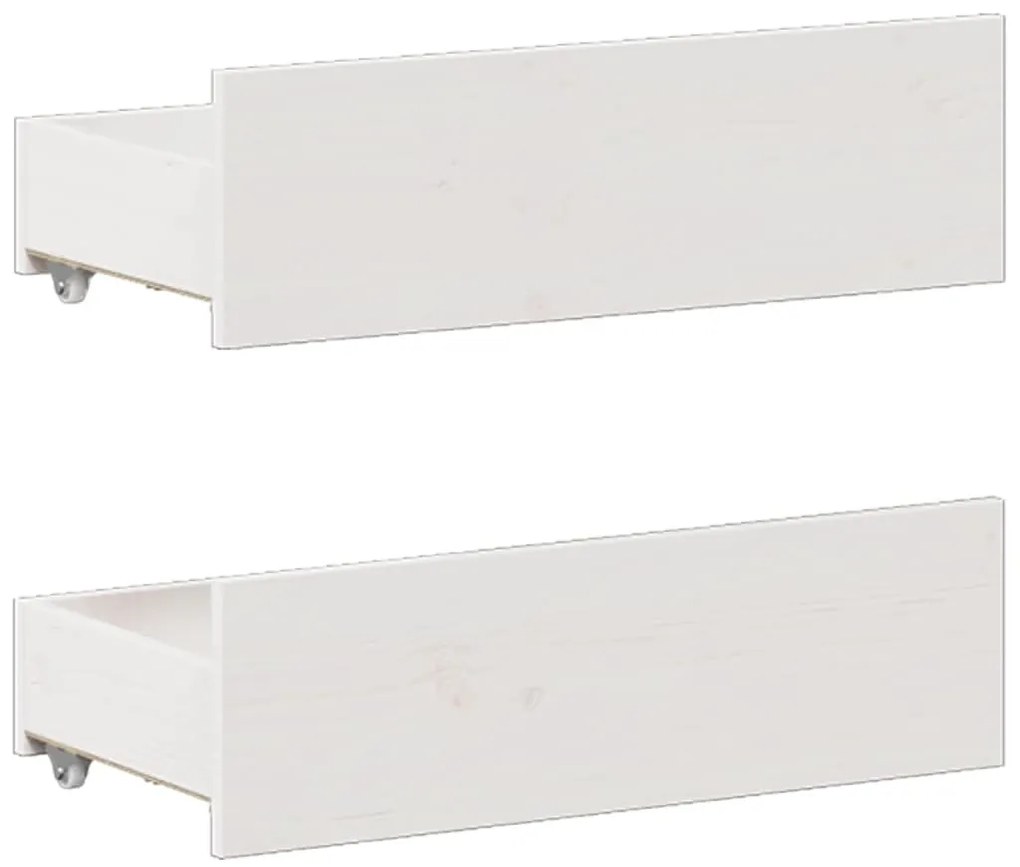 Cama sem colchão com cabeceira 140x200 cm pinho maciço branco