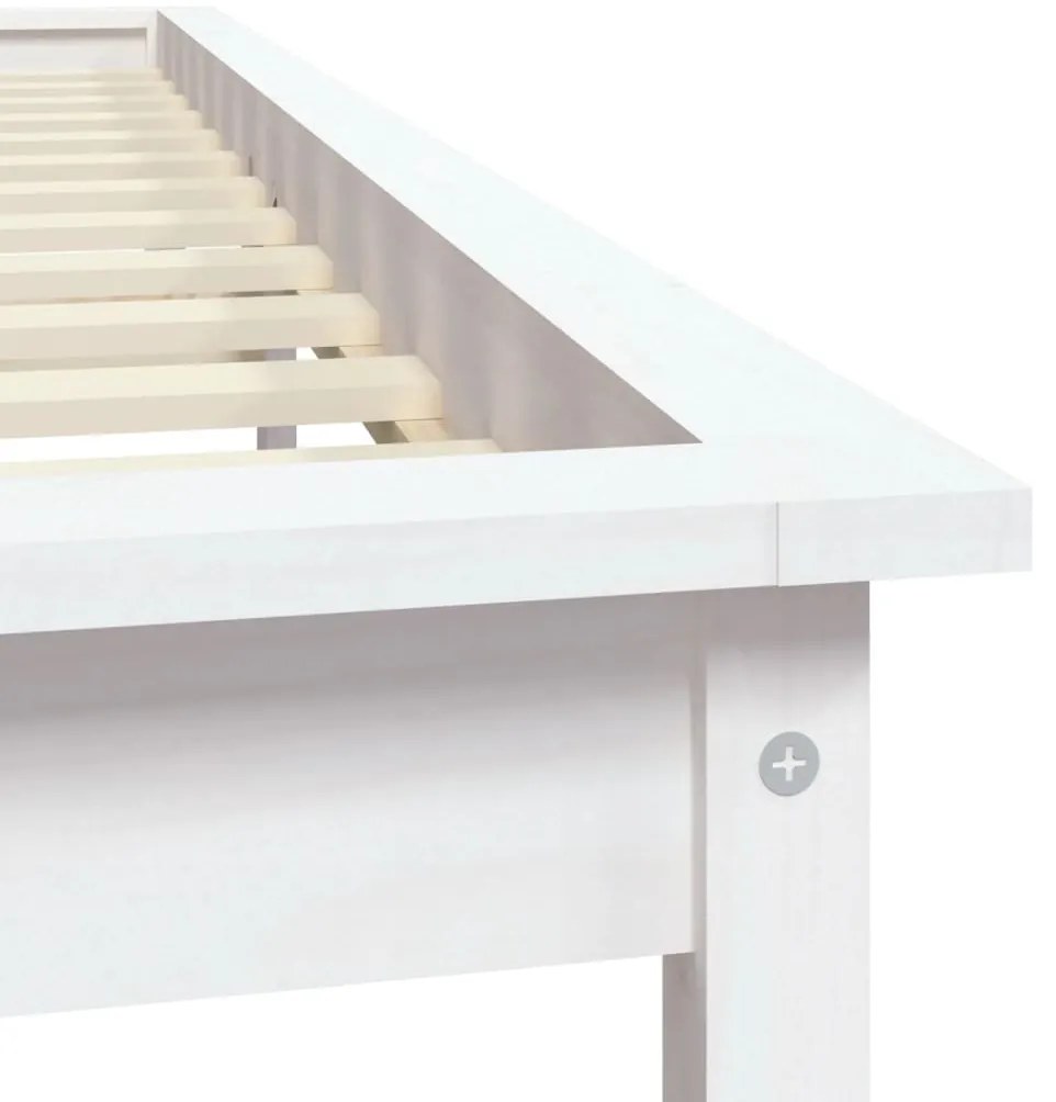 Estrutura de cama 160x200 cm pinho maciço branco