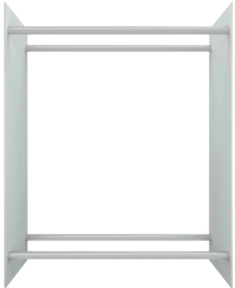 Suporte para lenha 80x35x100 cm vidro temperado branco