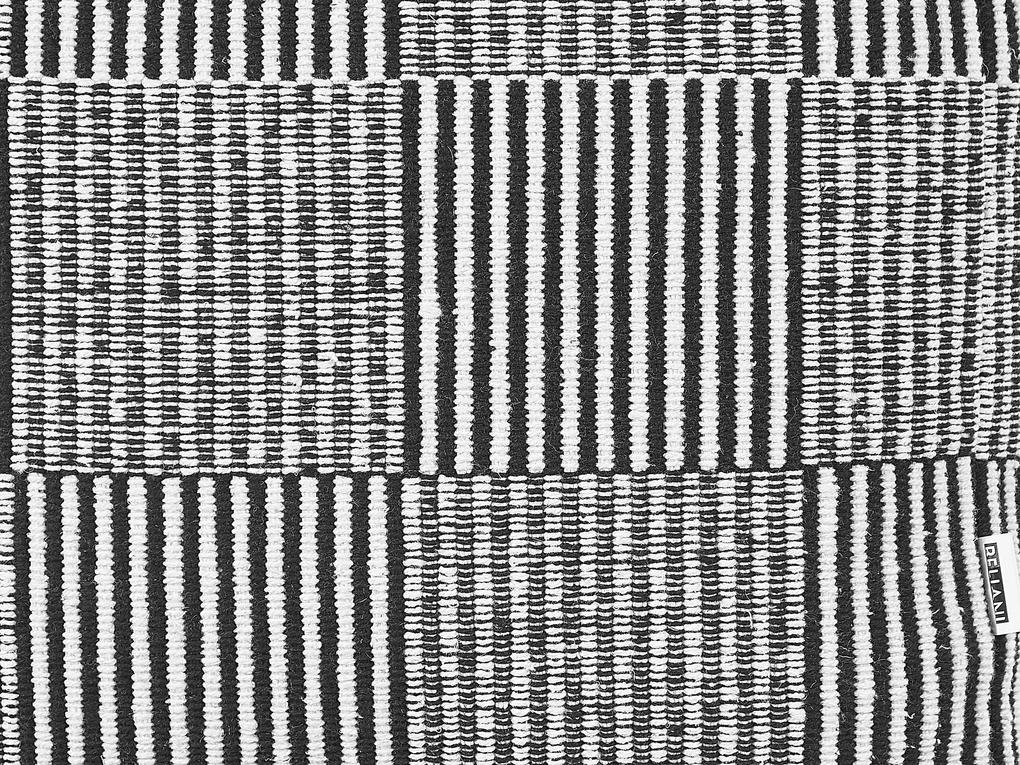 Pufe em algodão preto e branco 40 x 40 x 40 cm PANDRAN Beliani
