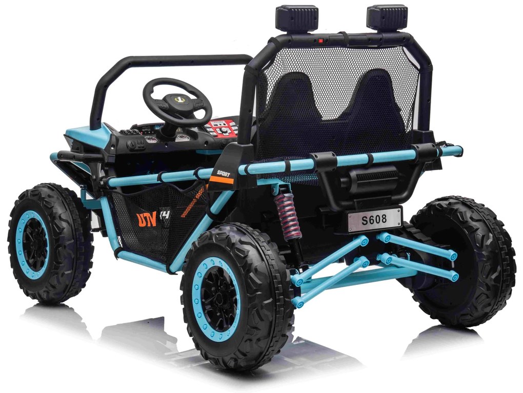 Carro elétrico para Crianças 24V 2 Lugares Buggy FASTER Rodas de EVA, Assento de couro Azul