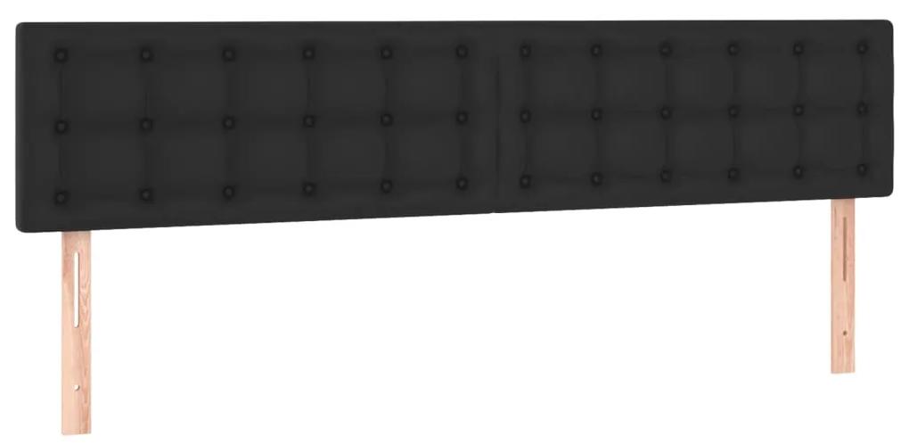 Cama com molas/colchão 180x200 cm couro artificial preto