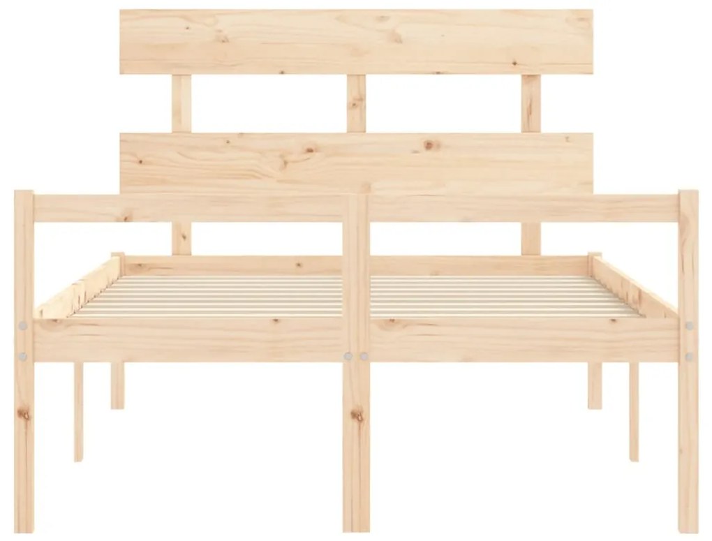 Cama para idosos com cabeceira 140x190 cm madeira maciça