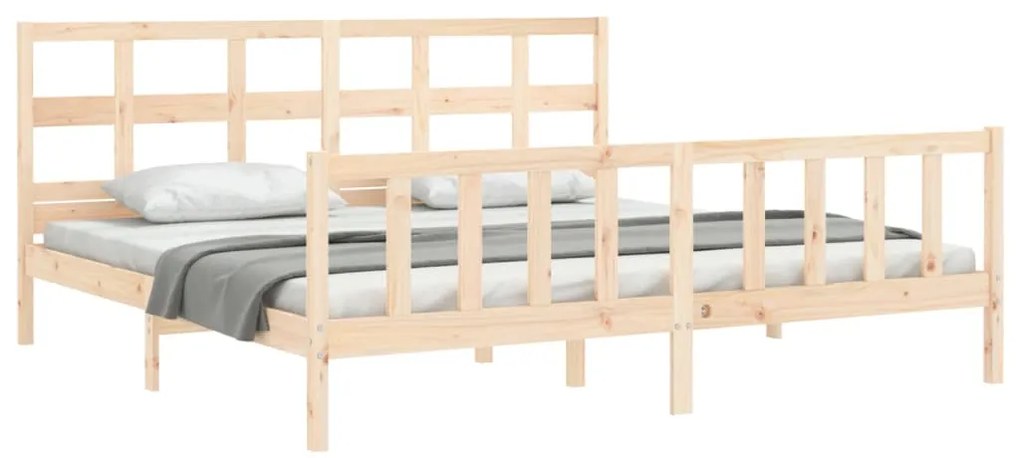 Estrutura de cama Super King Size com cabeceira madeira maciça