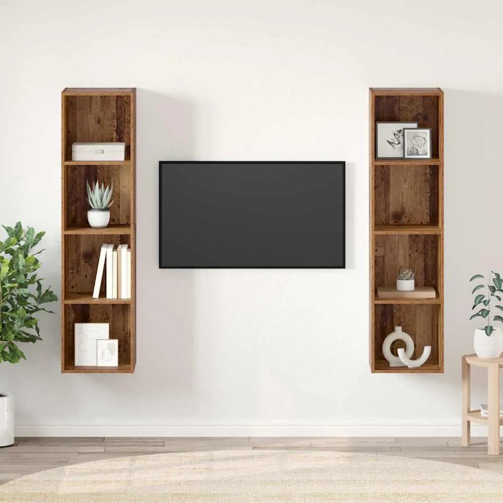 vidaXL Conjunto de móvel de TV 2 pcs Castanho 37 x 37 x 142.5 cm