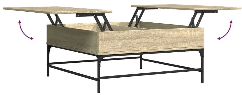 Mesa de centro 95x95x45 cm deriv. madeira/metal carvalho sonoma