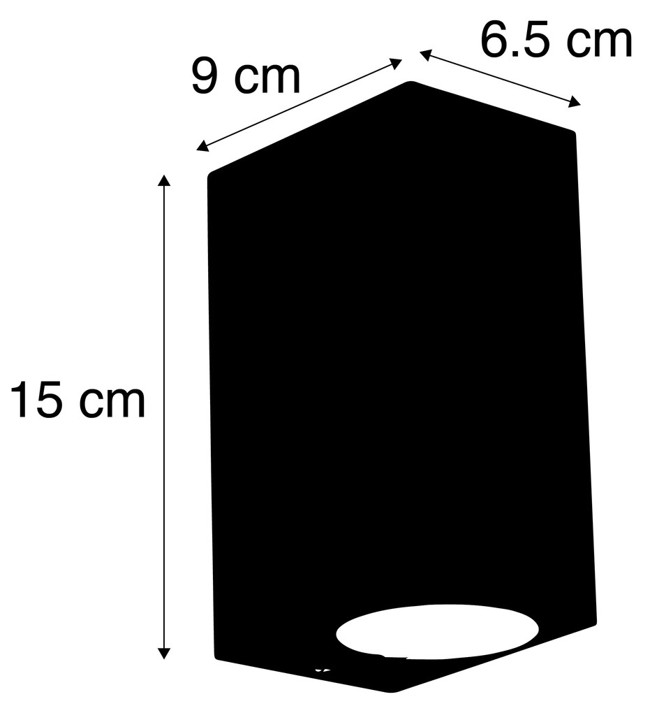 Candeeiro de parede moderno preto 2 luzes IP44 - Baleno Moderno,Design