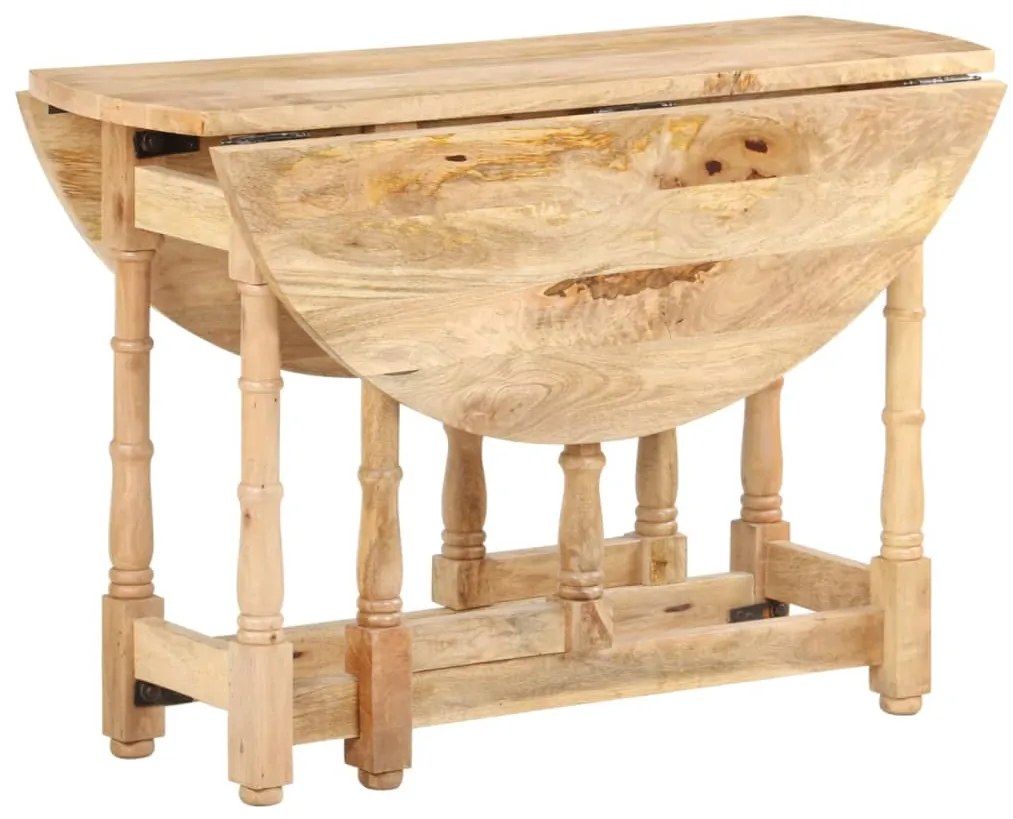 Mesa de jantar redonda 110x76 cm madeira de mangueira maciça