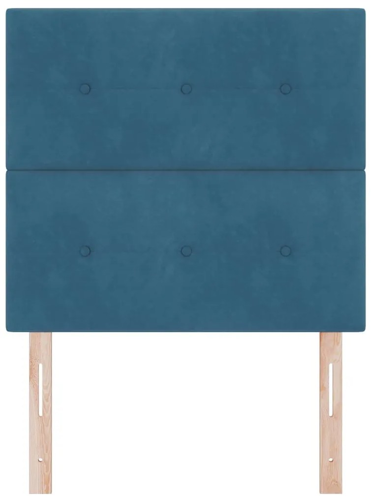 Cabeceira LED vidaXL Azul Escuro 100 cm Veludo