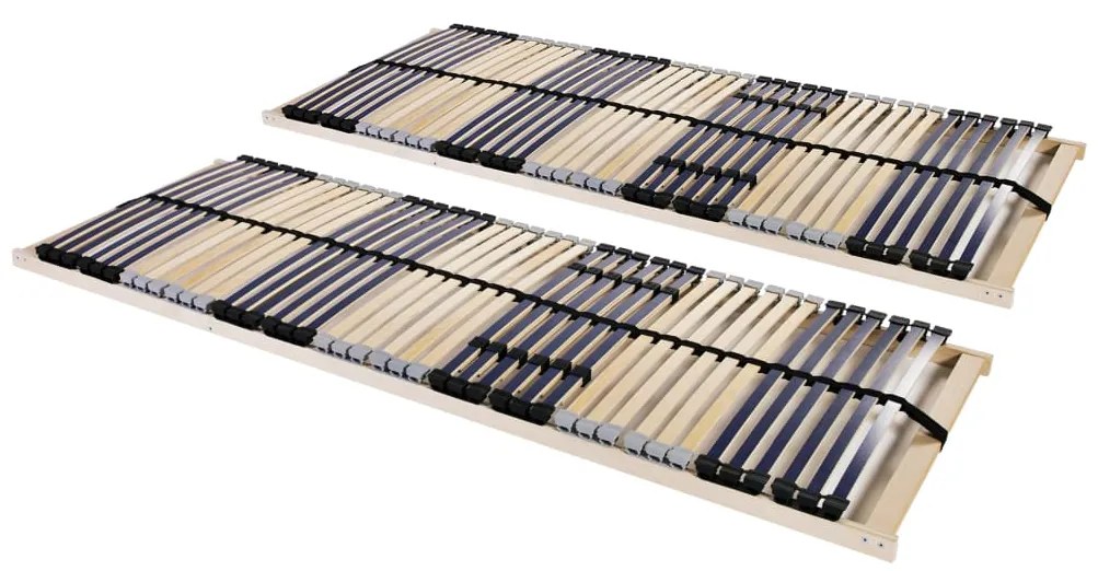 3051420 vidaXL Estrados de ripas 2 pcs com 42 ripas 7 zonas 70x200 cm