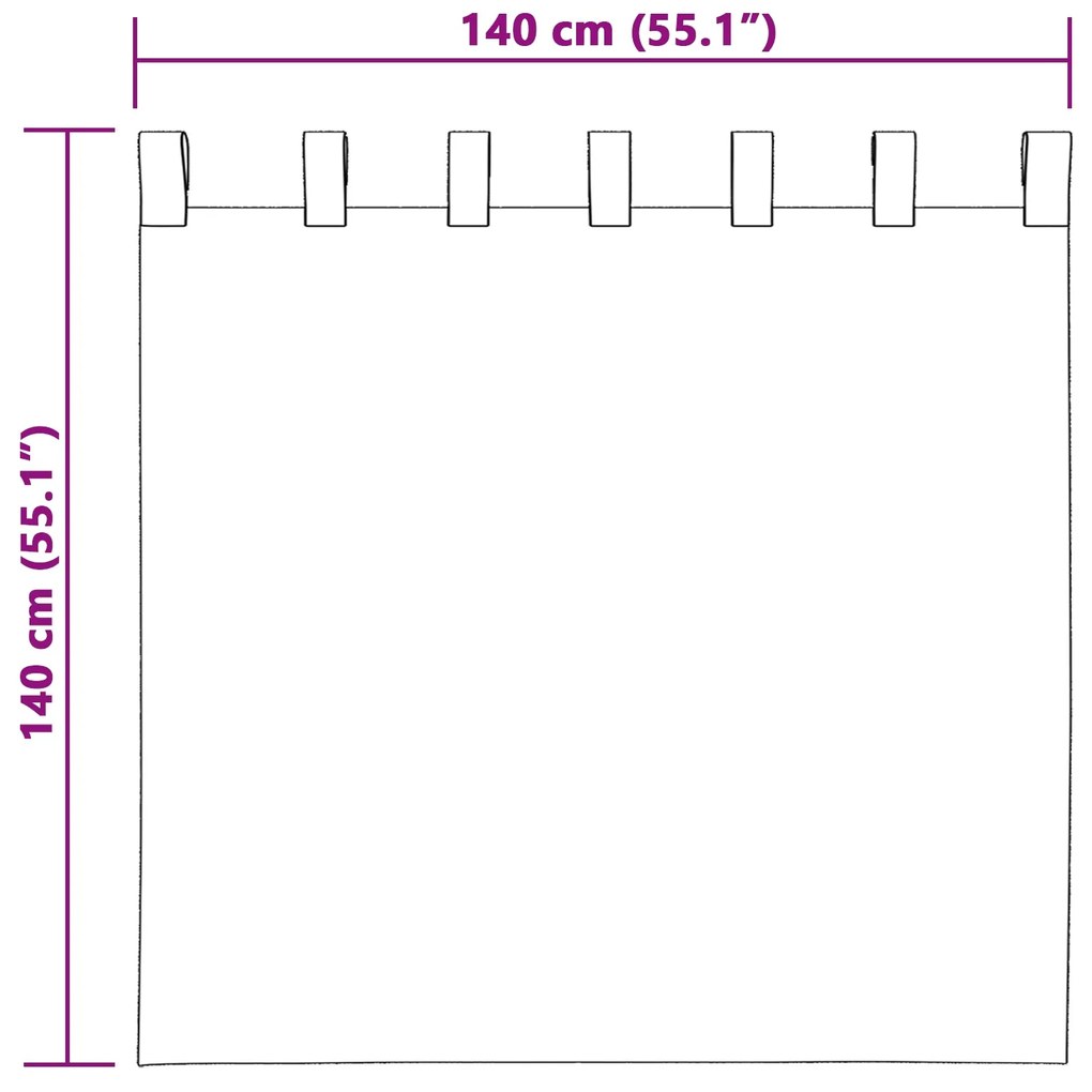 Cortinas de Veludo 2 pcs com Olhais Castanho 140x140 cm