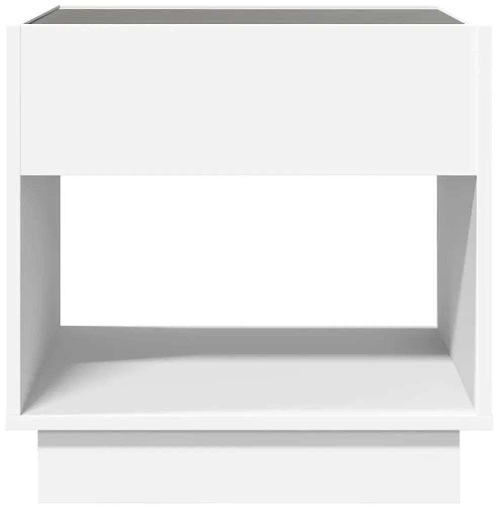 Mesa de cabeceira com luzes LED Infinity 50x50x50 cm branco