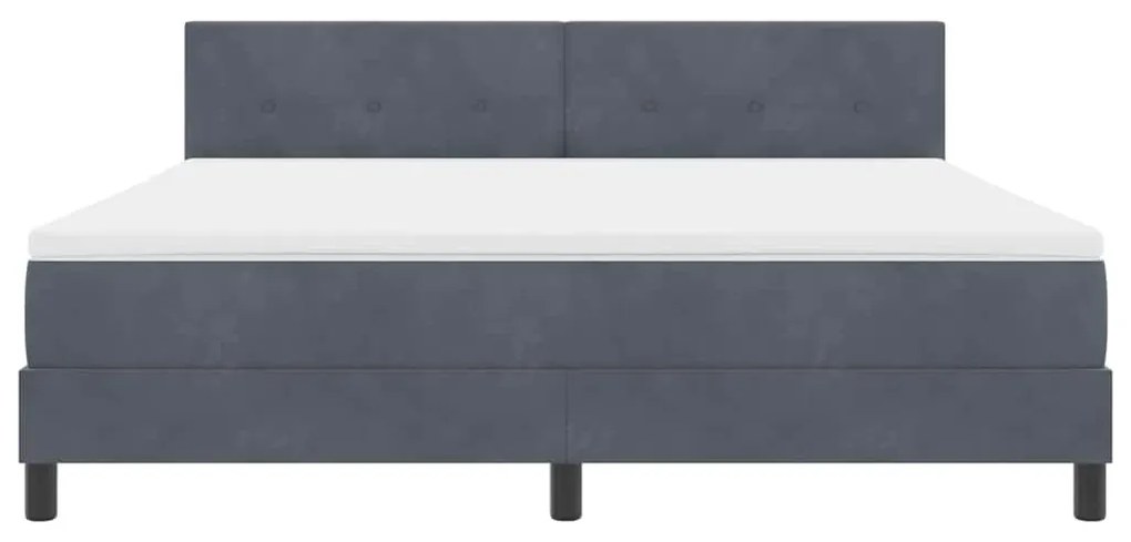 Cama Box com Colchão vidaXL Cinza Escuro Super King Veludo