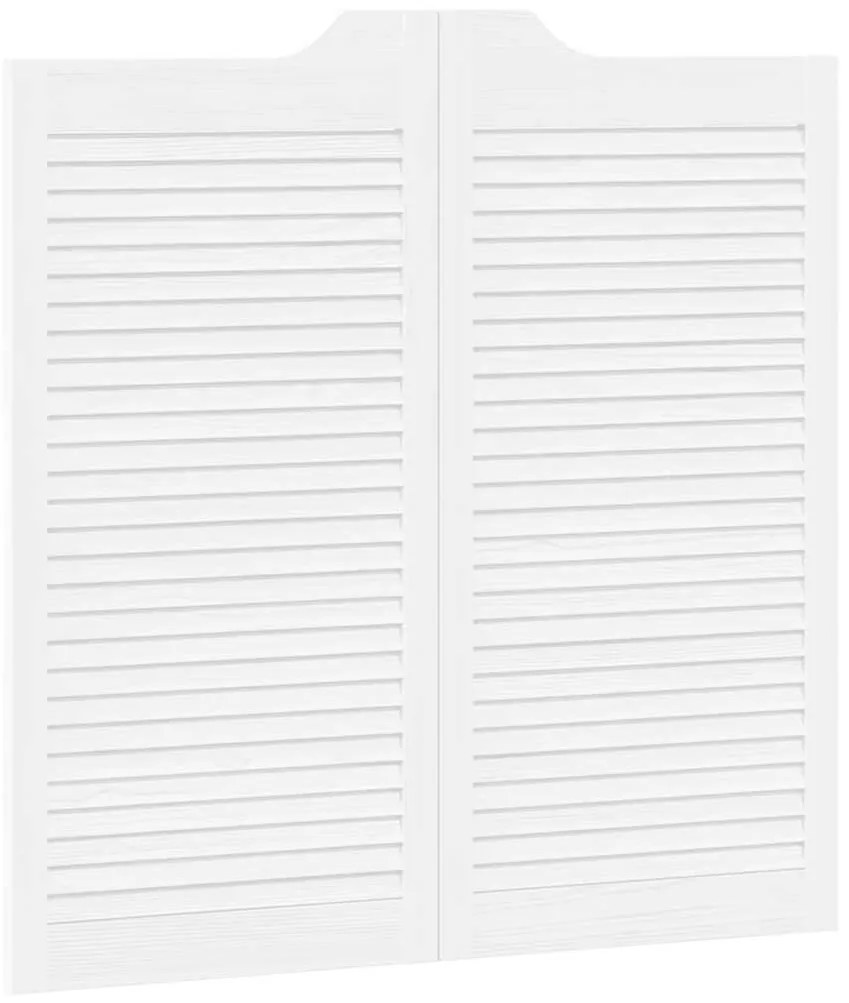 Portas de batente design de persiana 2-Par 100x100 cm branco
