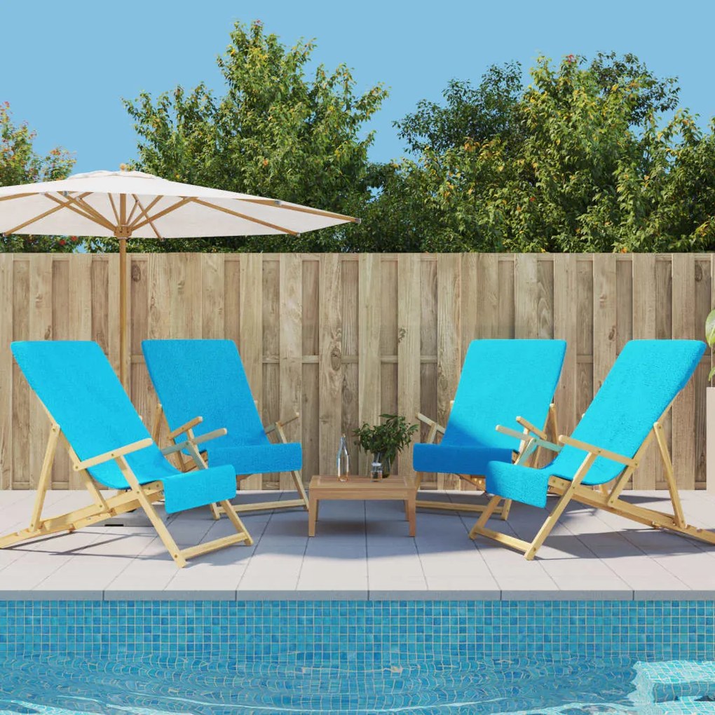 3157060 vidaXL Toalhas de praia 4 pcs 60x135 cm tecido 400 GSM turquesa