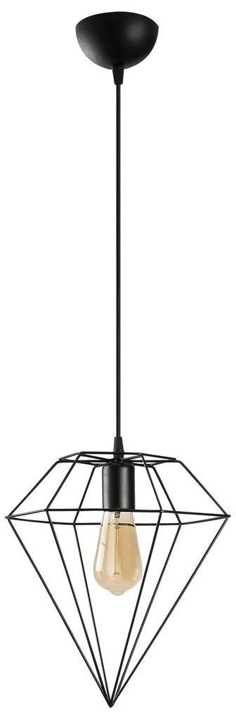 Candeeiro Suspenso Elmas – Preto – 30 x 30 cm