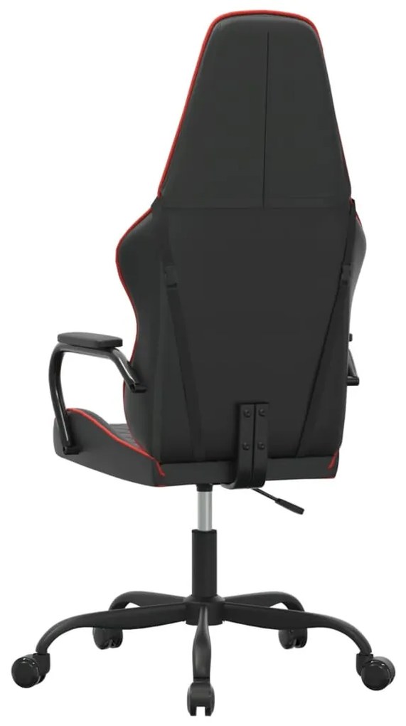 Cadeira gaming de massagens couro artificial preto e vermelho