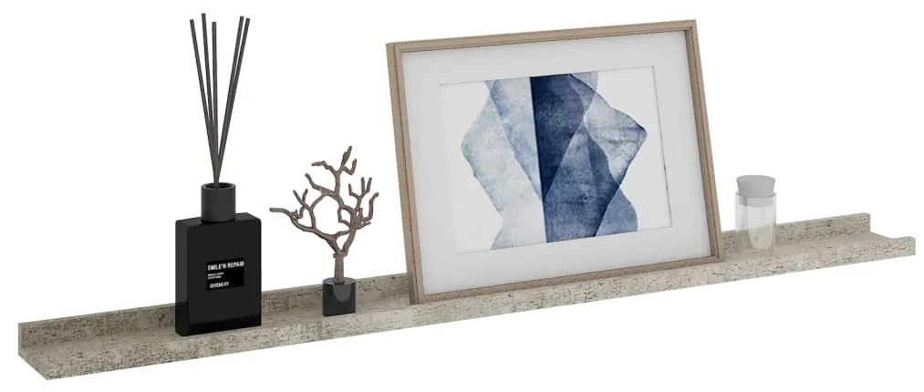 Prateleiras de parede 2 pcs 100x9x3 cm cinzento cimento