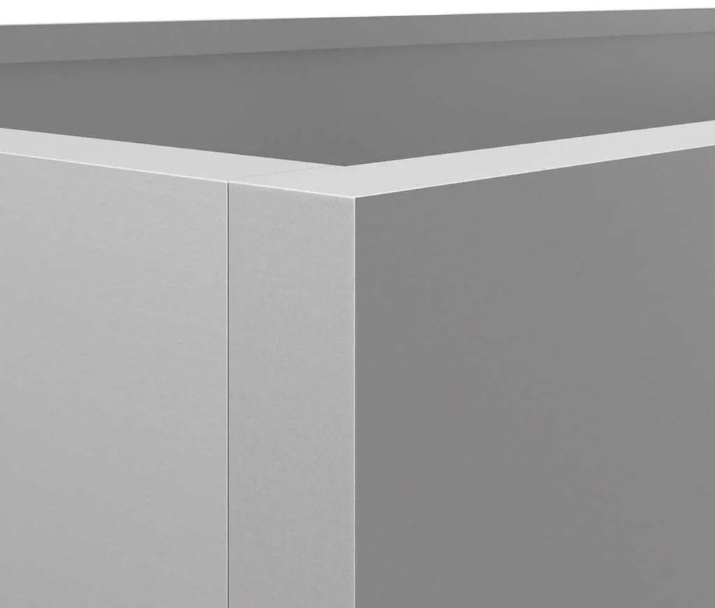 Vaso/floreira 62x30x29 cm aço galvanizado prateado