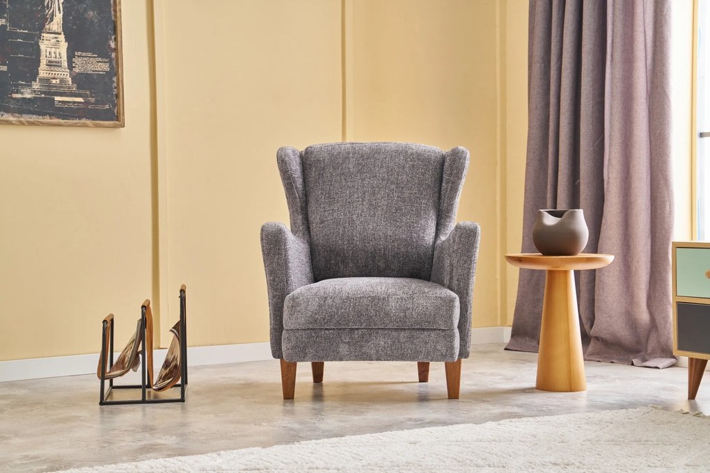 Wing Chair Lola Prestij – Cinzento – 77x98x80 cm