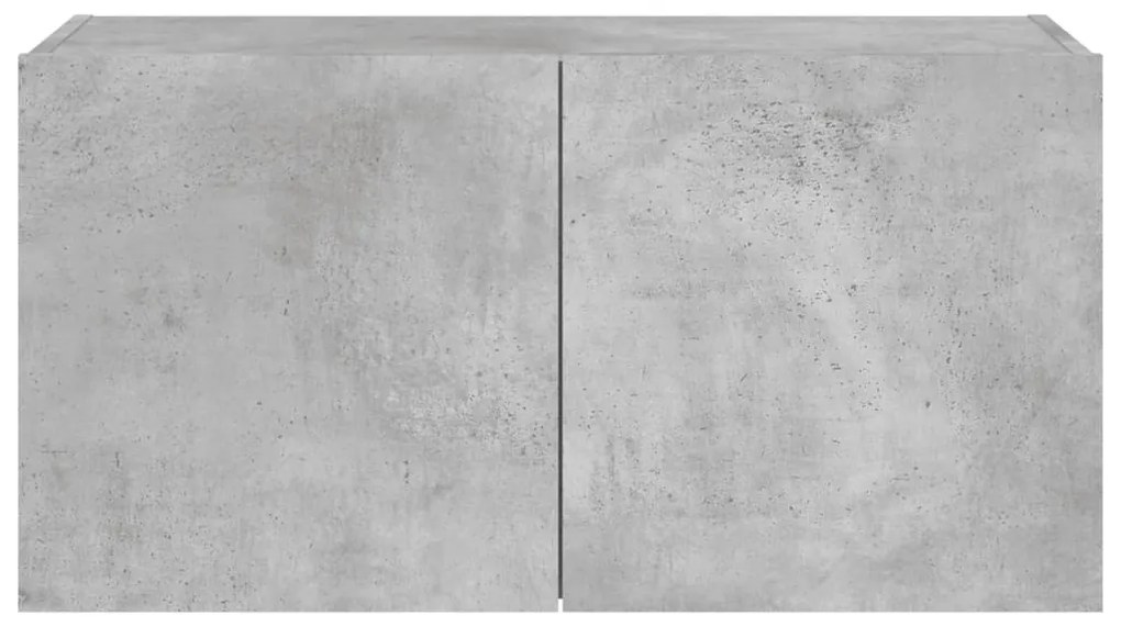 Móvel de parede p/ TV c/ luzes LED 80x35x41 cm cinza cimento