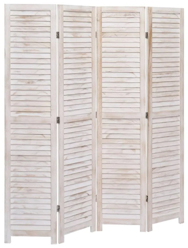 vidaXL Biombo com 4 painéis 140x165 cm madeira branco