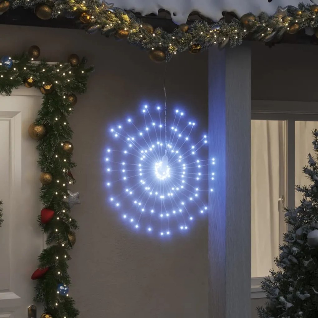 Iluminação estrelar p/ Natal 140 luzes LED 17 cm branco frio