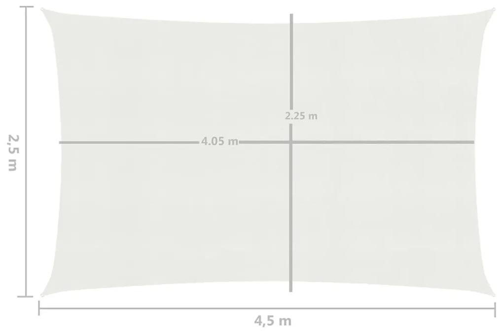 Para-sol estilo vela 160 g/m² 2,5x4,5 m PEAD branco