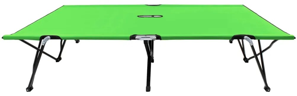 Espreguiçadeira/cama dobrável para 2 pessoas aço verde