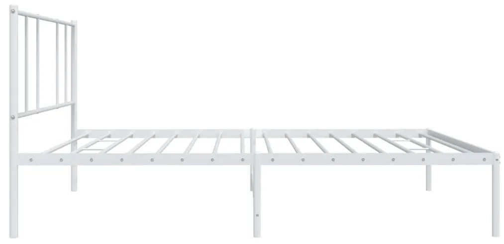 Estrutura de cama com cabeceira 90x190 cm metal branco