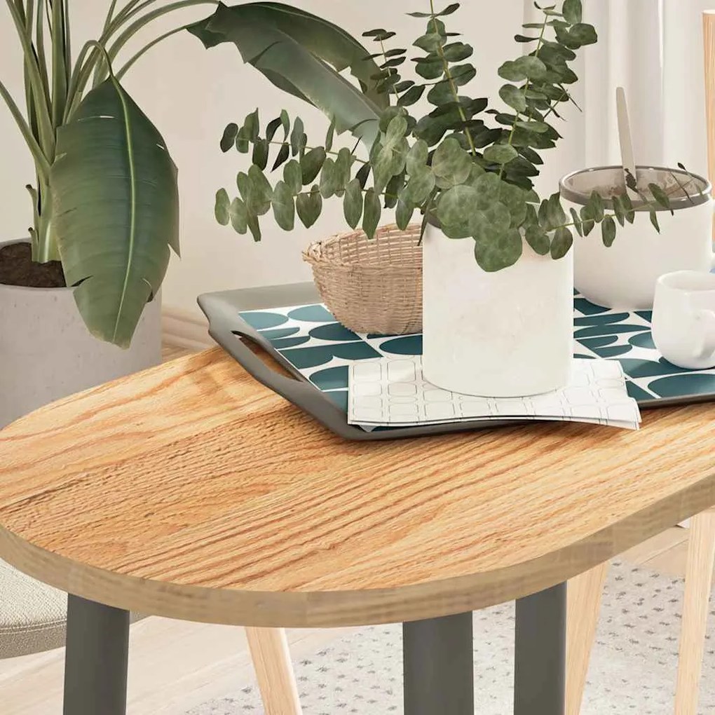 vidaXL Tampo de mesa 80x40x2 cm madeira de carvalho maciça oval